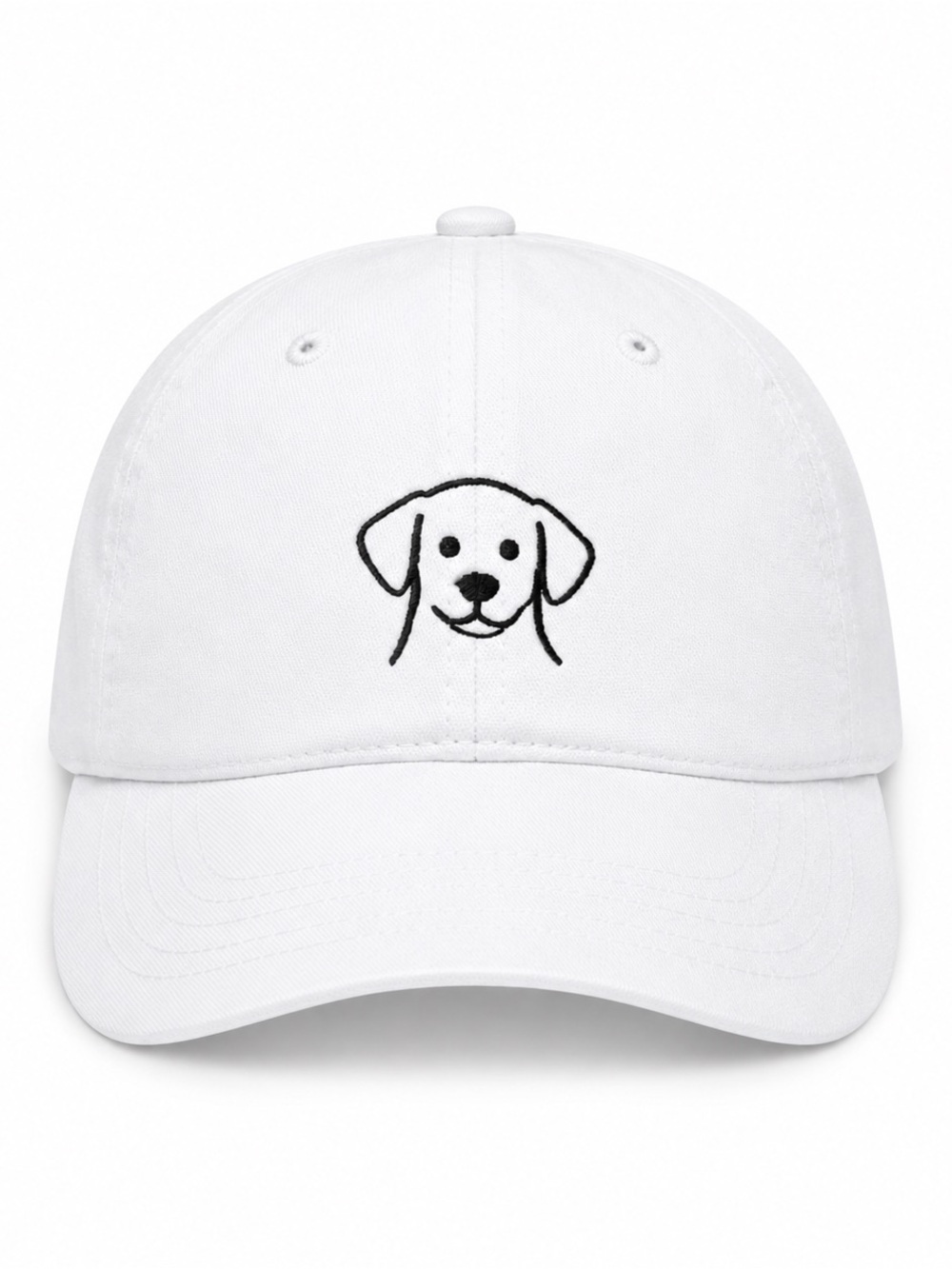 🐶White Dog Embroidered Hat Minimalist Puppy Baseball Cap Adjustable Unisex Cute!